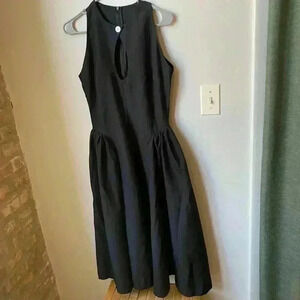 Black Midi-Length Flowy Dress, Size Medium - Never Worn, Excellent Condition
